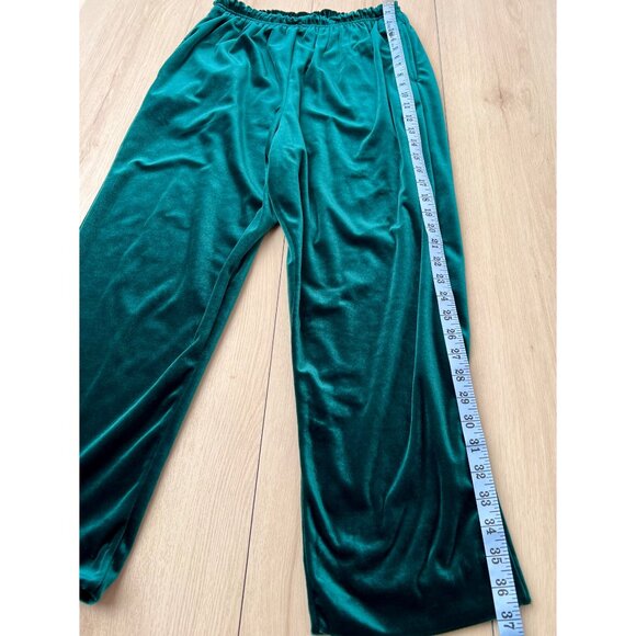 VTG Diane Von Furstenberg The Color Authority Green Velvet High Waisted Pants M - Picture 10 of 15